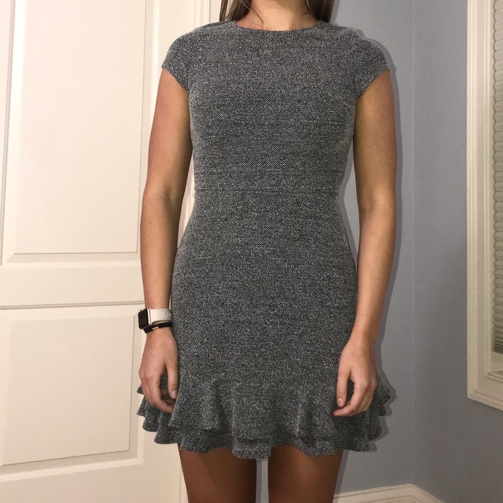 Aqua Tweed Mini Dress